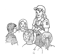 teacher with students